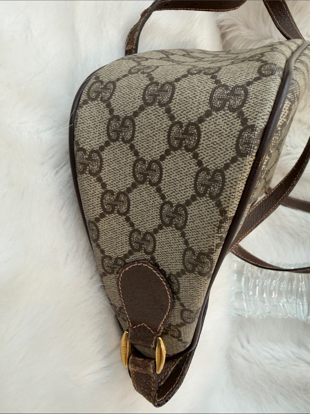 Gucci Brown GG Canvas Crossbody with Green-Red Web Detail Authentic!! Vintage - Picture 7 of 16